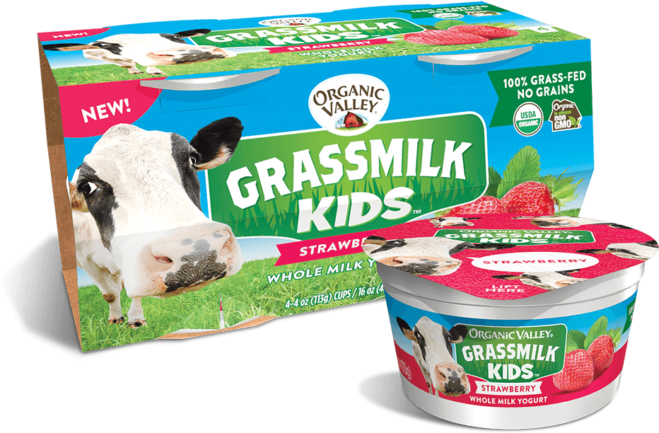 Strawberry Grassmilk Kids Yogurt Cup, Clipart (949x935), Png Download