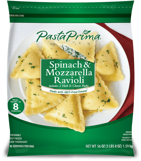 Spinach And Cheese Ravioli Pasta Prima Clipart (952x600), Png Download
