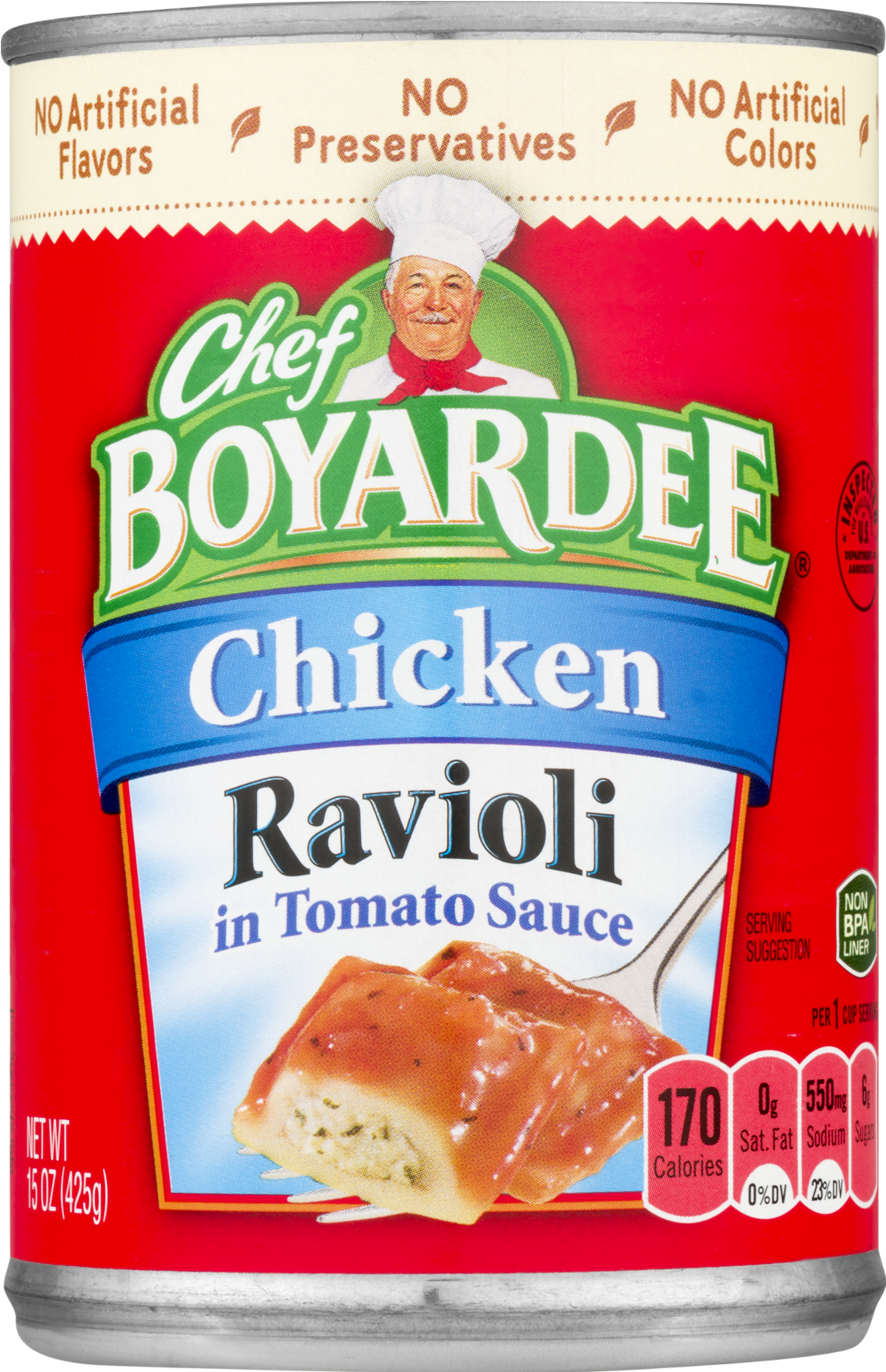 Chef Boyardee Chicken Ravioli Pasta In Tomato Sauce, - Chef Boyardee Clipart (1800x1800), Png Download