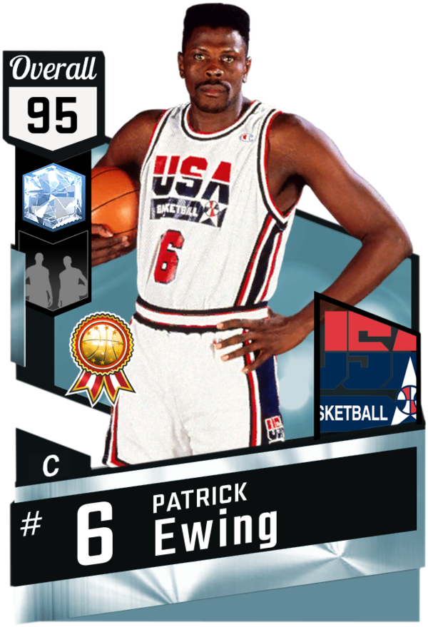 Patrick Ewing Myteam Diamond Card Lakers Celtics, Boston - Kristaps Porzingis Card Clipart (600x879), Png Download