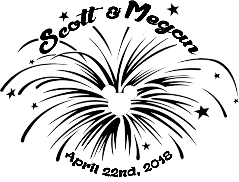 Scott Megan Wedding Logo - Fireworks Clip Art Black And White - Png Download (1000x1000), Png Download