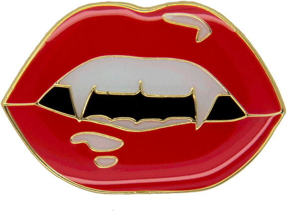 Dracula Lips Pin - Emblem Clipart (600x600), Png Download