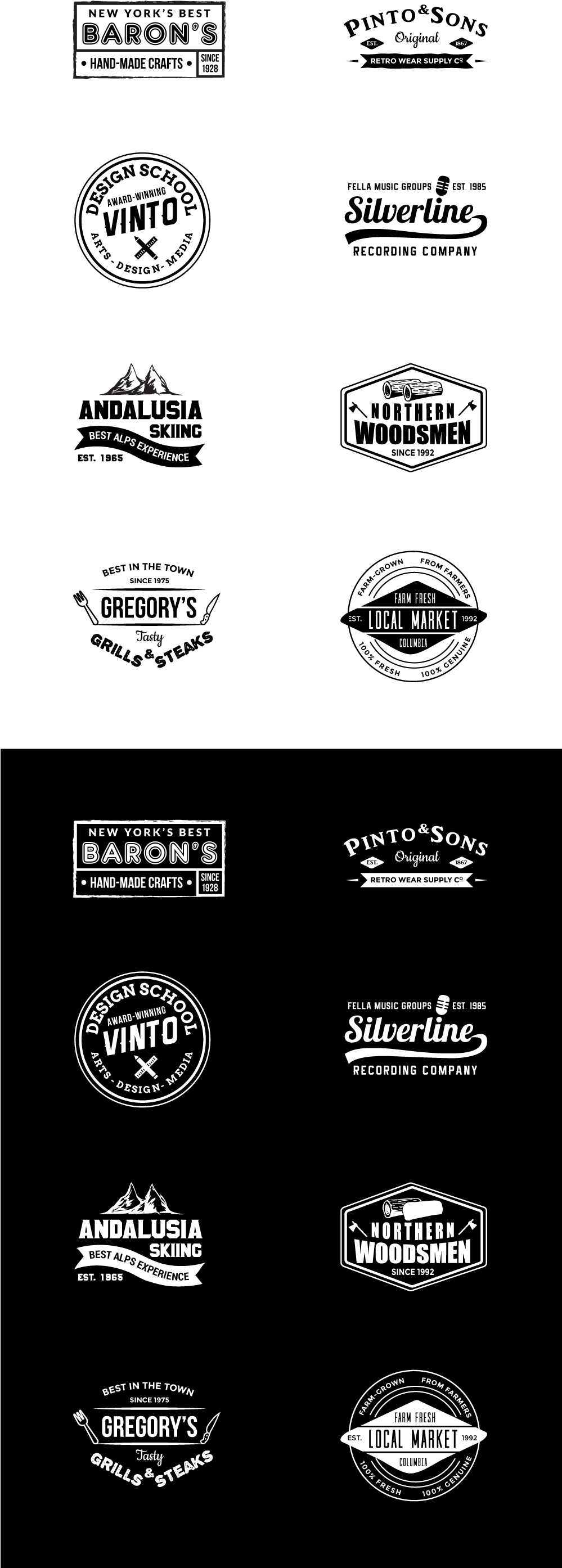 Vintage Logo Templates - Logo Clipart (1000x2917), Png Download