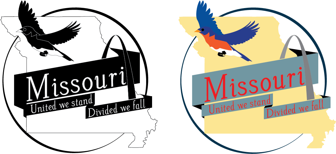 Missouri Vintage Logo - Perching Bird Clipart (1152x576), Png Download
