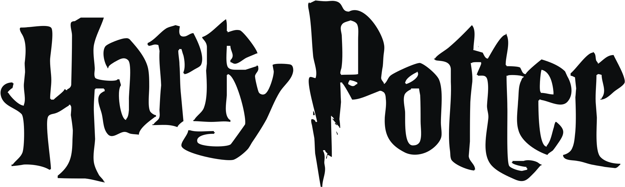 Harry Potter Logo Png Transparent - Harry Potter Black And White Clip Art (2191x655), Png Download