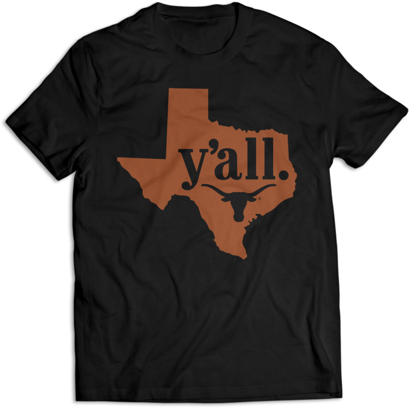 Texas Longhorns - Yall State - Active Shirt Clipart (846x1024), Png Download