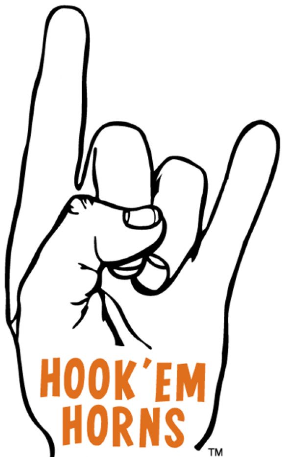 Texas Longhorns Iron On Stickers And Peel-off Decals - Texas Longhorns Hand Signal Clipart (750x930), Png Download