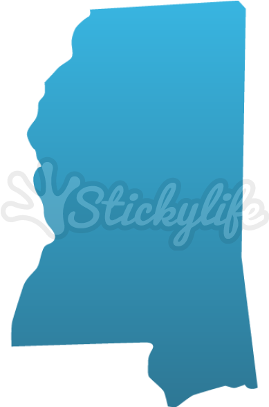 Mississippi Decals - Mississippi Shape Clipart (940x587), Png Download