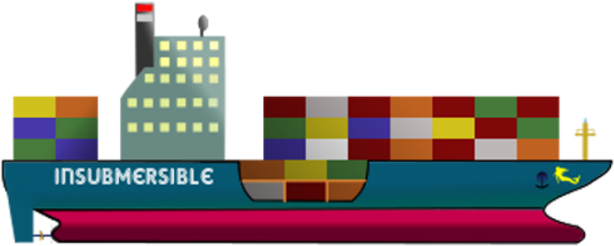 This Free Icons Png Design Of Container Ship - Cargo Ship Cartoon Transparent Background Clipart (2400x1860), Png Download