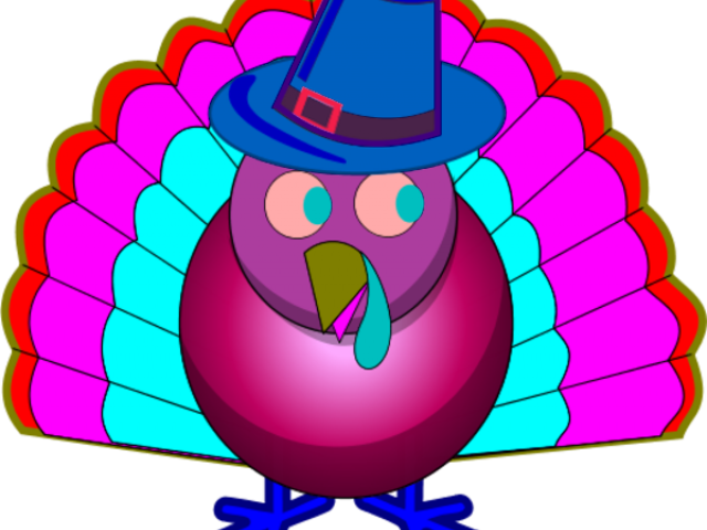 Turkey Clipart Colorful - Turkey With A Hat Colored - Png Download (640x480), Png Download