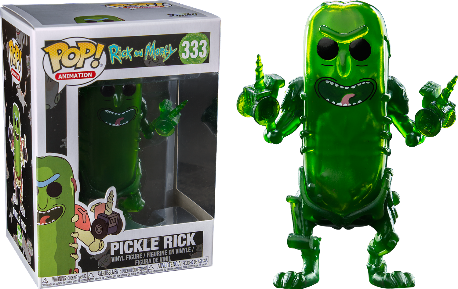 Funko Pop Rick And Morty Pickle Rick Translucent Exclusive - Funko Pop Pickle Rick Clipart (1500x948), Png Download