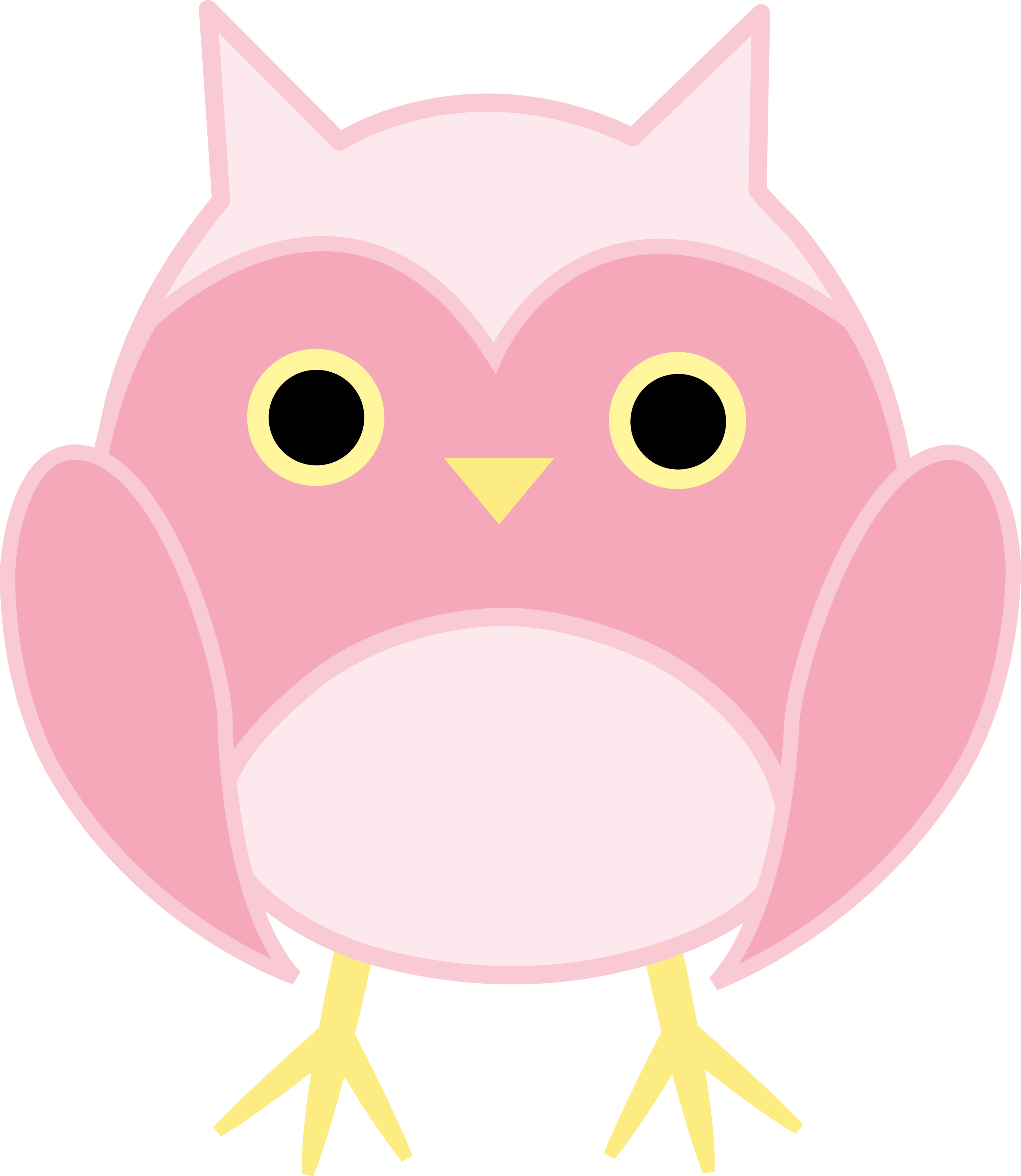 Cute Pink Owl - Clip Art - Png Download (2802x3228), Png Download