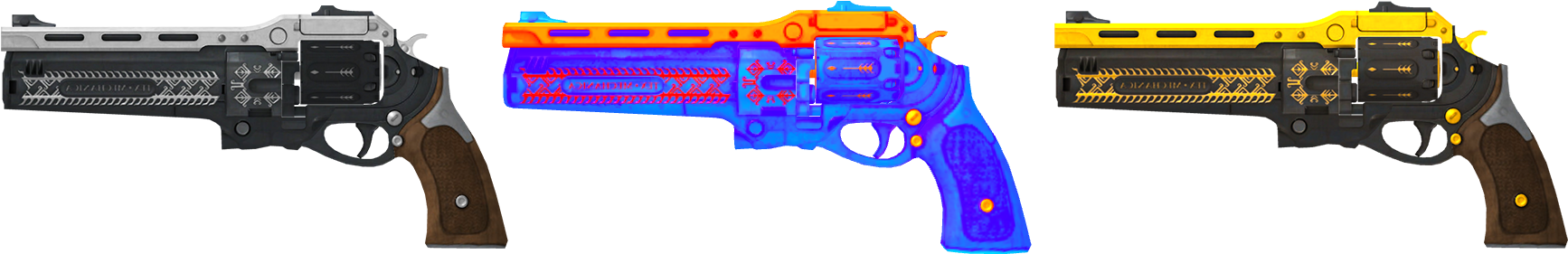 Uses A Channel Mask To Apply Color And Detail To The - Firearm Clipart (1820x508), Png Download