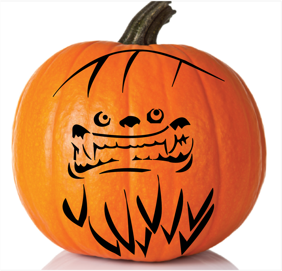 Here Is The Idea I Made For The Vmp Sasquatch Pumpkin - Washington Capitals Pumpkin Stencil Clipart (1200x1200), Png Download