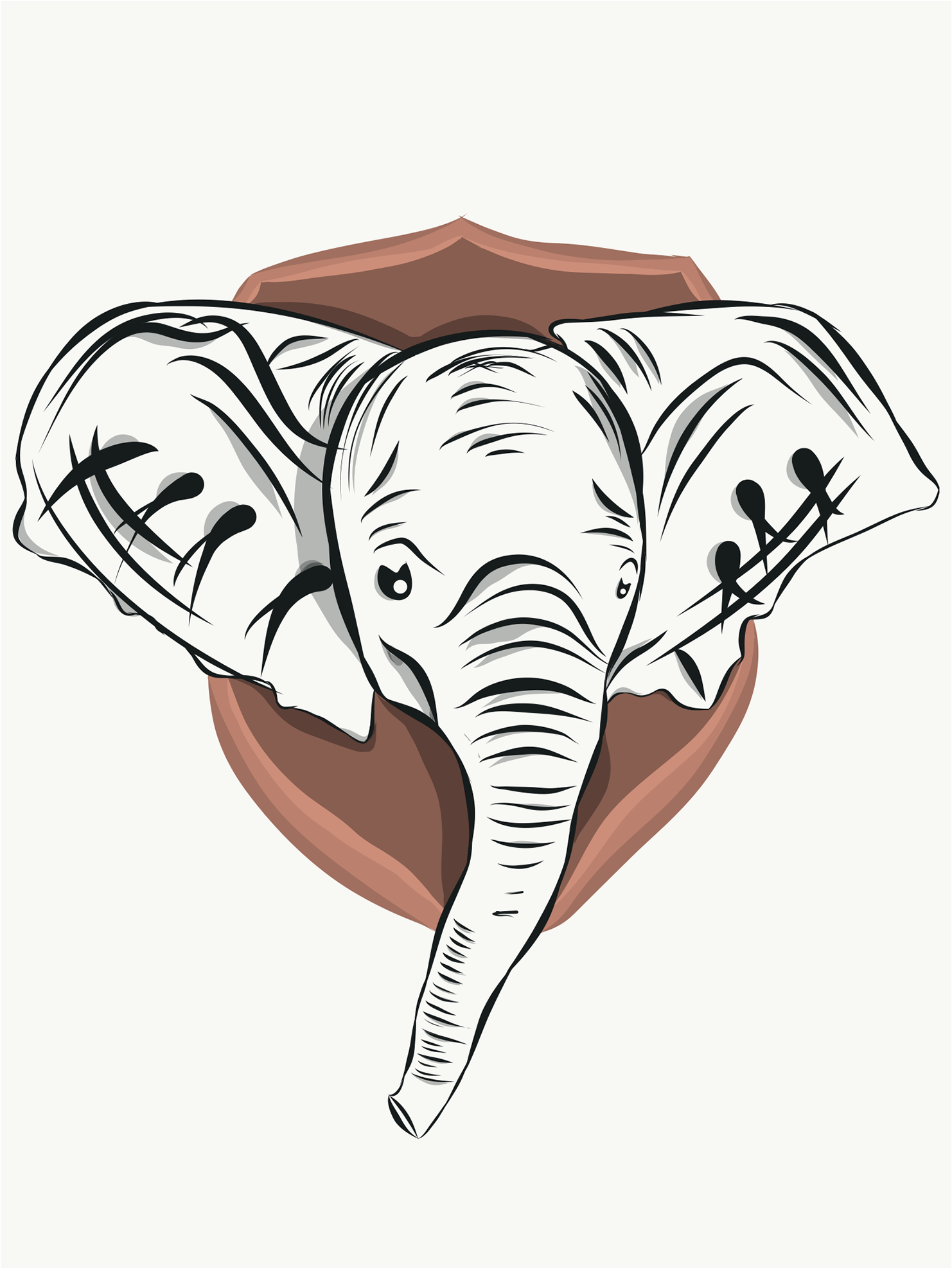 Elephant So I Ended Up Creating This - Indian Elephant Clipart (1920x2559), Png Download
