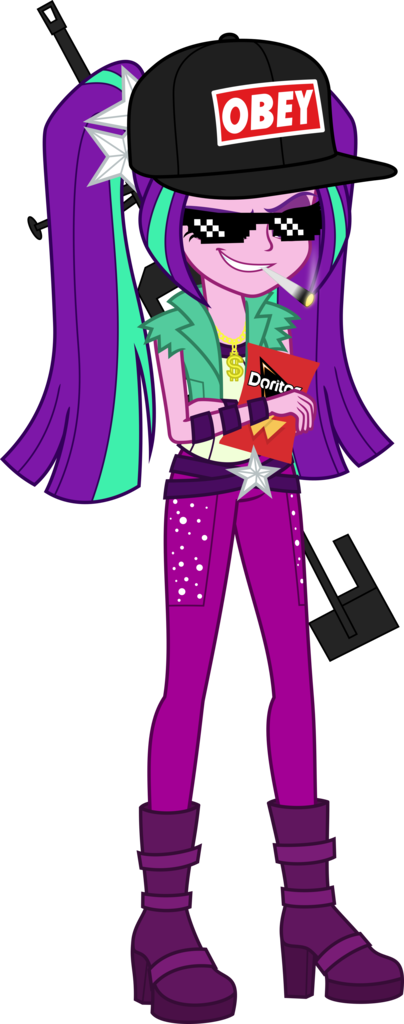 Aria Blaze Artist Diegator Boots Chips Ⓒ - Cartoon Clipart (404x1024), Png Download