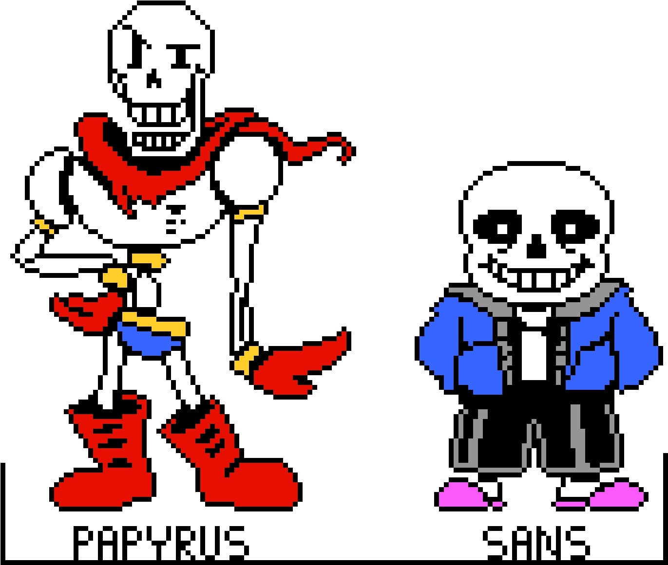 Sans And Papyrus - Undertale Pixel Art Papyrus Clipart (1390x1180), Png Download