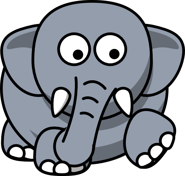 Round Cartoon Elephant Clipart (600x572), Png Download
