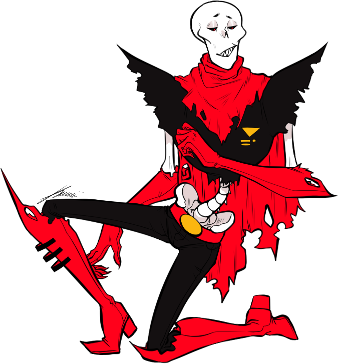 Underfell Papyrus - Undertale Picture - Underfell Baby Bones Baby Sans And Papyrus Clipart (677x727), Png Download