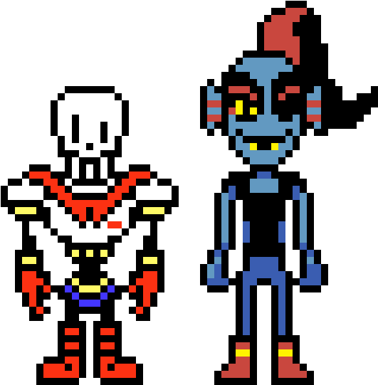 Papyrus And Undyne - Undertale Sans And Papyrus Pixel Clipart (600x620), Png Download