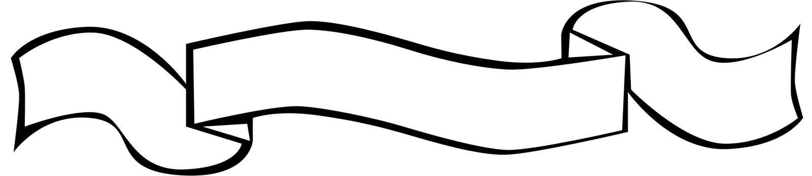 Blank Banner Scroll Png - White Banner On Transparent Background Clipart (1600x348), Png Download