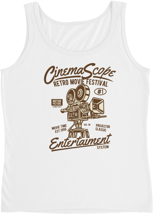 Cinema Scope - Ladies' Tank - Cinema Shirt Design Clipart (1000x1000), Png Download