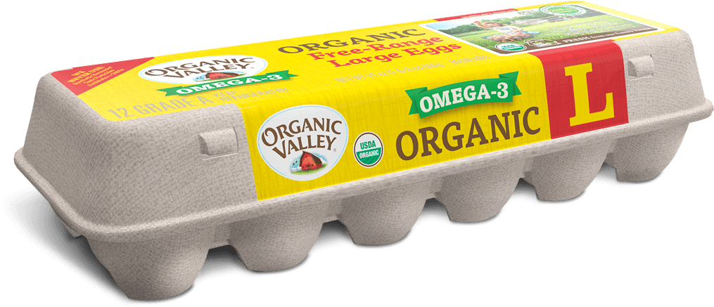 Large Omega-3 Eggs, - Organic Valley Clipart (1070x642), Png Download