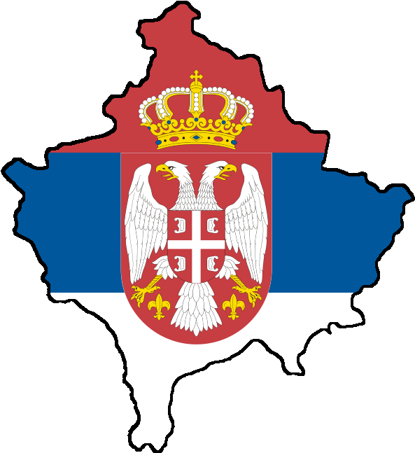 Kosovo With Flag Of Serbia - Serbia Flag Clipart (603x667), Png Download