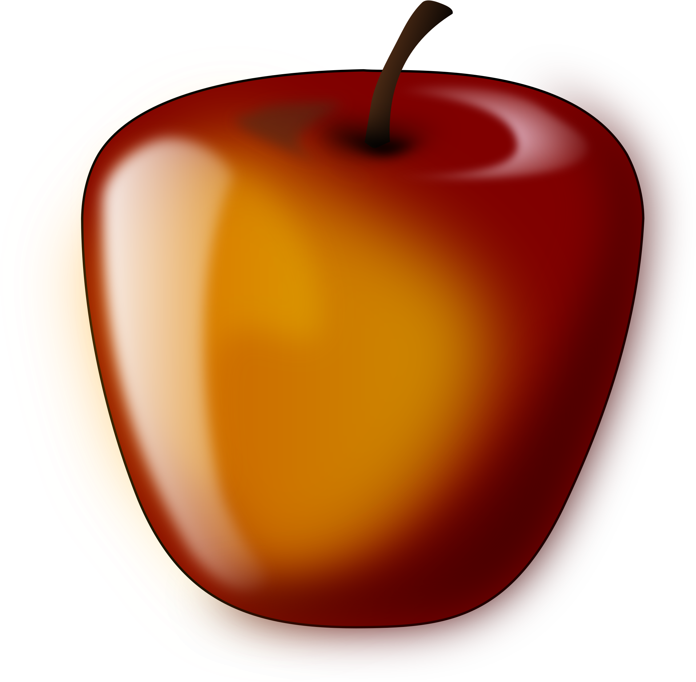 This Free Icons Png Design Of Red Shaded Apple - Clip Art Transparent Png (2450x2400), Png Download