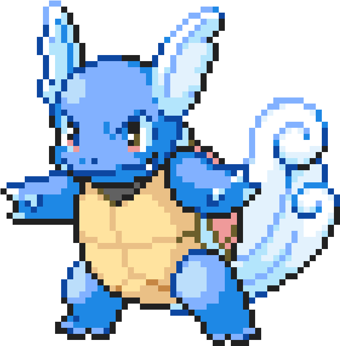 Wartortle - Pokemon Pixel Art Wartortle Clipart (1200x1200), Png Download