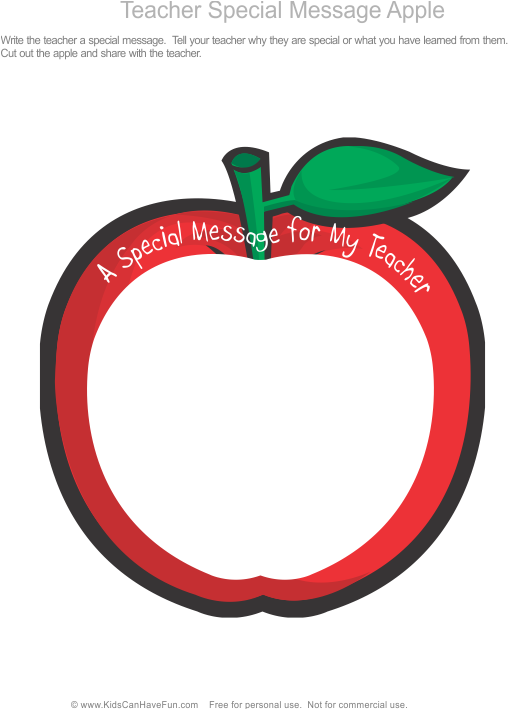 Teacher Apple Png - Messages For Teachers Day Printable Clipart (508x709), Png Download