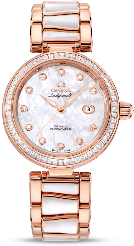 De Ville Ladymatic - Omega Watch Mother Of Pearl Clipart (800x1100), Png Download