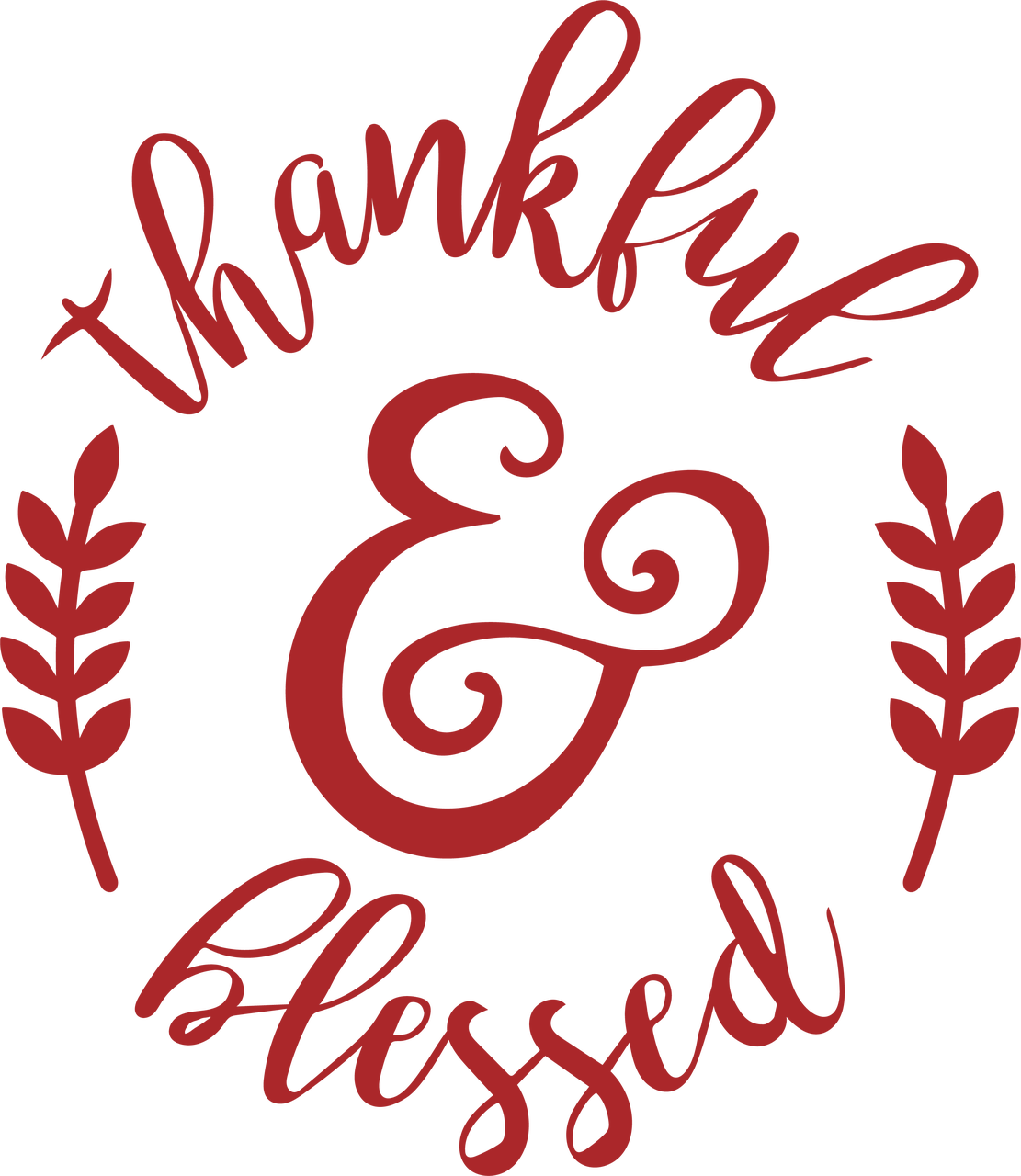 Thankful & Blessed Clipart (1111x1280), Png Download