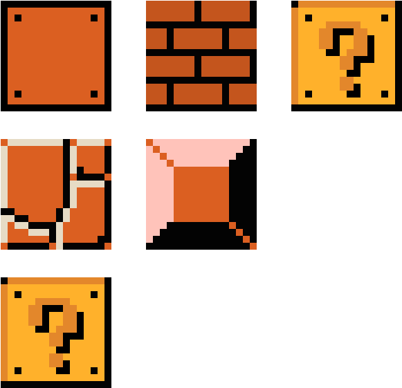 Mario Blocks - Pixel Art Mario Blocks Clipart (700x660), Png Download