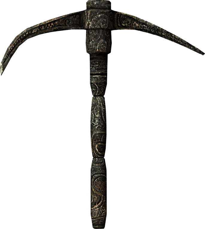 Diamond Pickaxe Png - Skyrim Pickaxe Clipart (685x768), Png Download