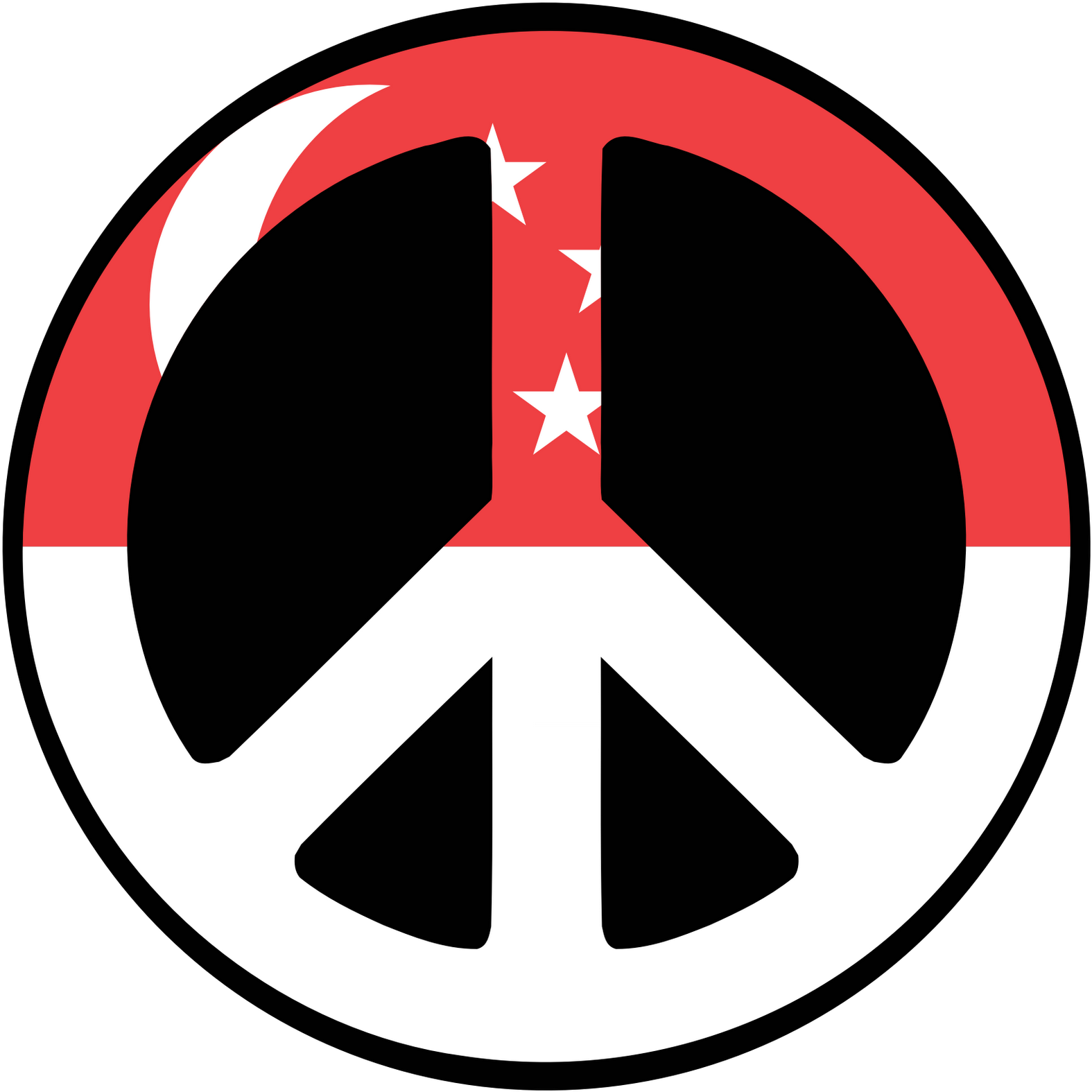 Singapore Flag Pictures - Peace Logo Clipart (1600x1600), Png Download