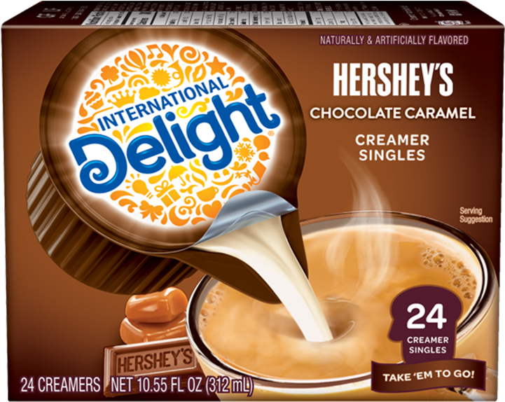 Hershey's Chocolate Caramel Coffee Creamer Singles Clipart (800x860), Png Download
