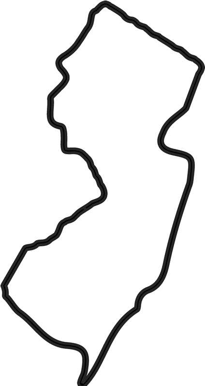New Jersey Outline Png Image Download Clipart (424x796), Png Download