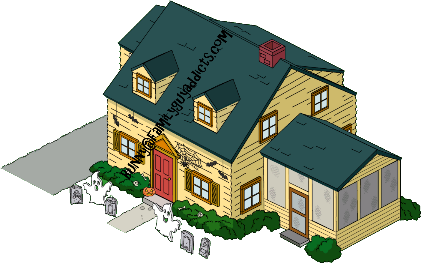 Griffin House Halloween Decorations - Family Guy House Transparent Clipart (1404x877), Png Download