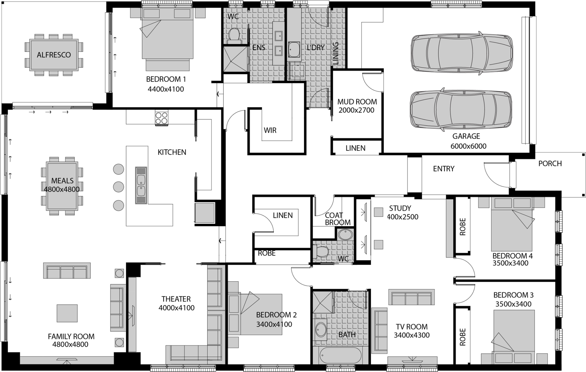 Floor Plan Clipart (2048x1300), Png Download