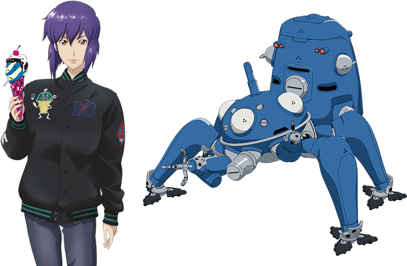 The Front Of The Motoko T-shirts Will Feature The Logos - Ghost In The Shell Inspired Clothes Clipart (920x558), Png Download