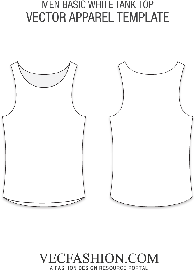 Products Tagged Tank Vecfashion Basic White Template - Vest Clipart (1000x1000), Png Download