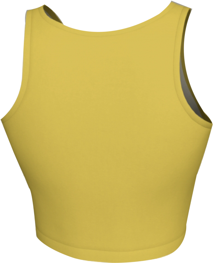 1 Yellow Crop Top Back Clipart (692x857), Png Download