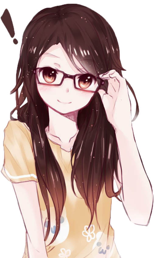 Anime Girl Glasses , Png Download Clipart Large Size Png