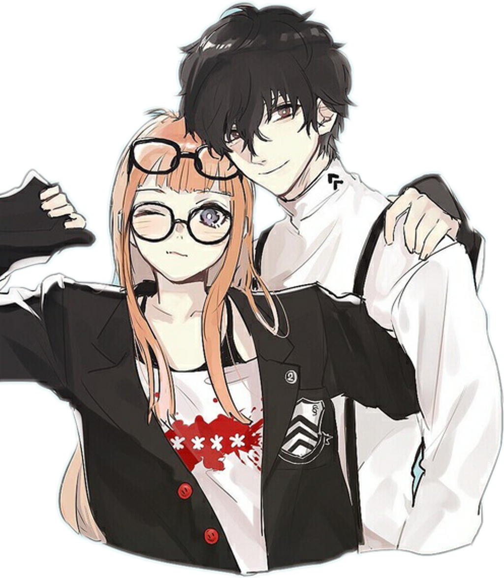 #anime #girl #tumblr #boy #love #glasses - Anime Boy And Girl With Glasses Clipart (1024x1175), Png Download