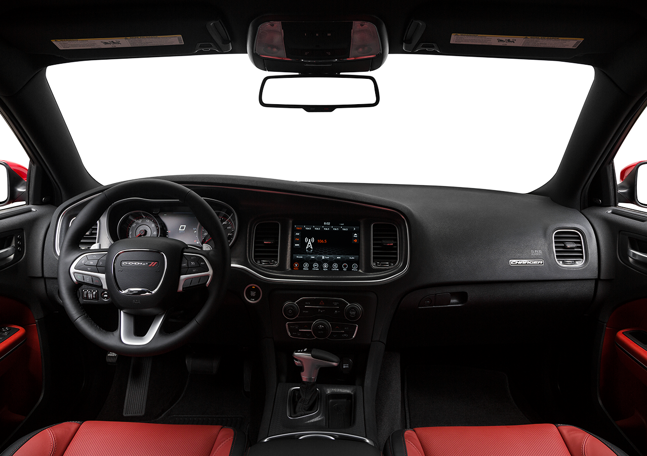 Interior Overview - Orange Dodge Charger 2018 Clipart (1278x902), Png Download