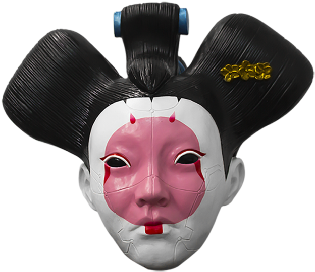 Adult Size Ghost In The Shell Geisha Latex Mask - Geisha Masks Clipart (640x640), Png Download