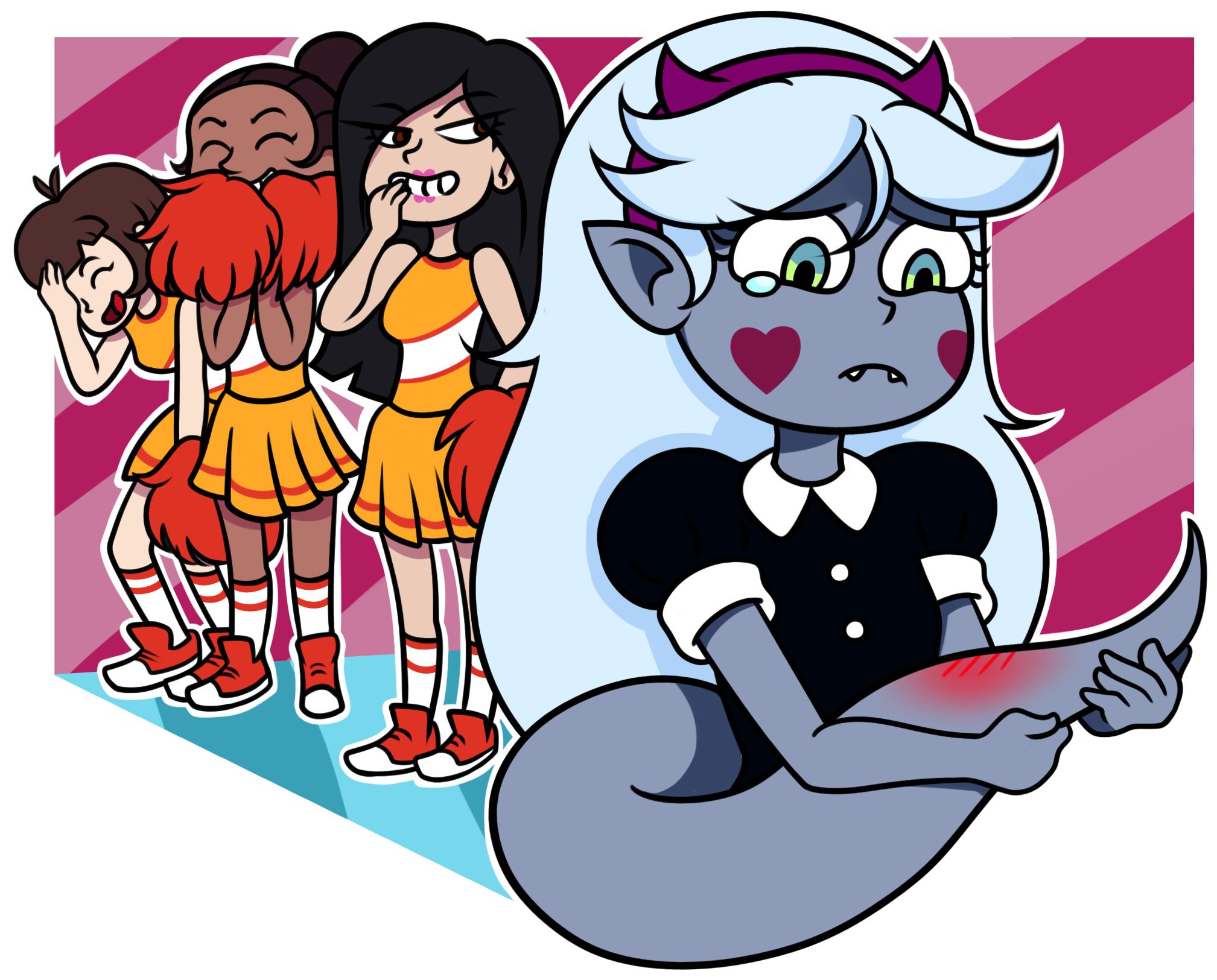 Cartoon Mammal Vertebrate Fictional Character Art Illustration - Star Vs The Forces Of Evil Starco Clipart (2017x1625), Png Download