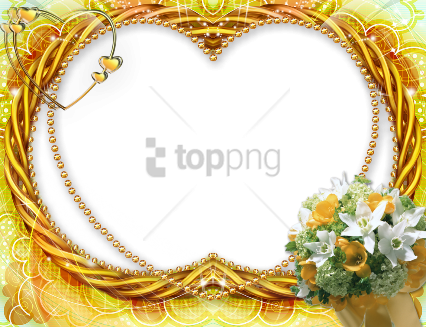 Free Png Gold Wedding Frames Png Png Image With Transparent - Download Frames Clipart (850x652), Png Download
