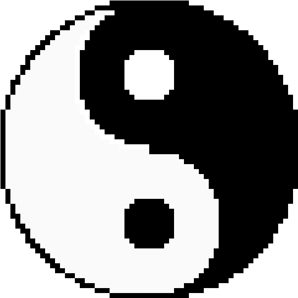 Complete - Pixel Art Yin And Yang Clipart (800x650), Png Download